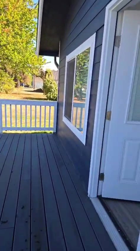 Side view of the Tevah exterior and deck